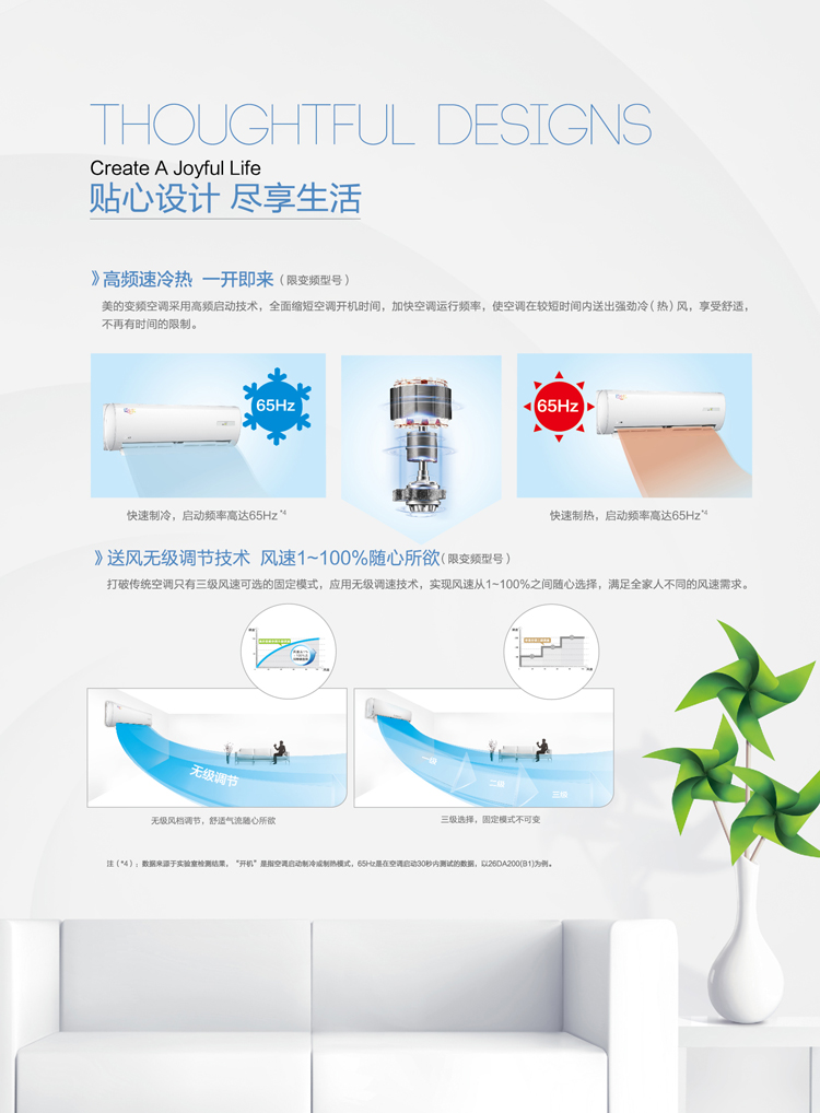 送風快，自然，超級別享受盡在美的KFR-35GW/BP2DN1Y-DA300(B3)陶瓷白掛式空調